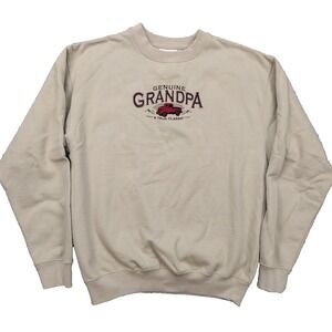 Vintage Grandpa Sweatshirt Mens Large Classic Car Embroidered Pullover Crewneck